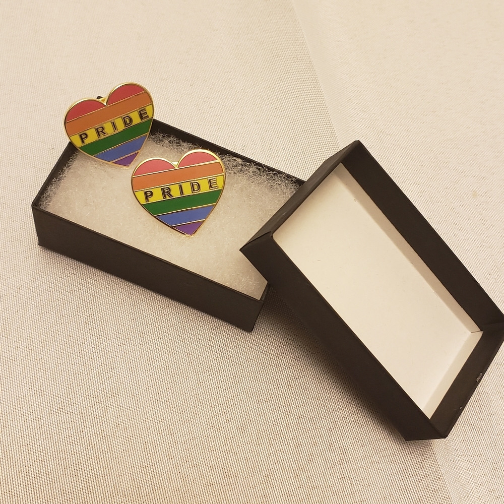 Rainbow Pride Heart Lapel Pins